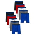 thumbnail image 1 of Fruit of the Loom Boys' Cotton Stretch Boxer Briefs, 10 Pack, Sizes S-XL, 1 of 6