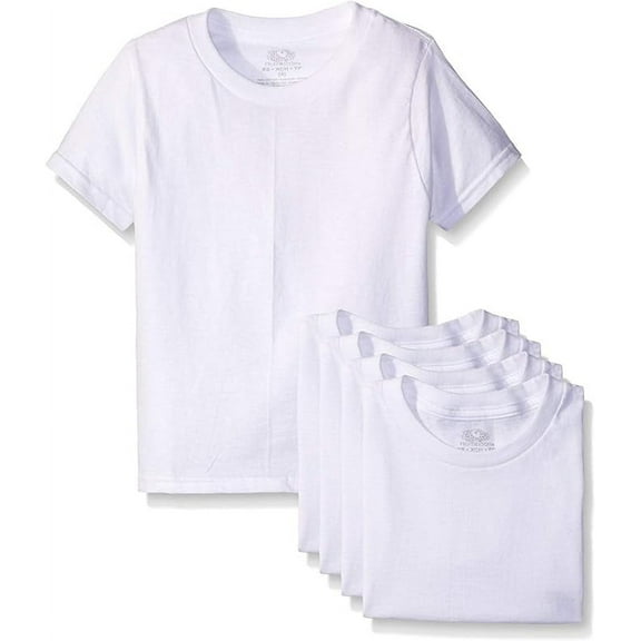 Fruit of the Loom Boys' Cotton White T Shirt (X-Large , Boys - 5 Pack - White)
