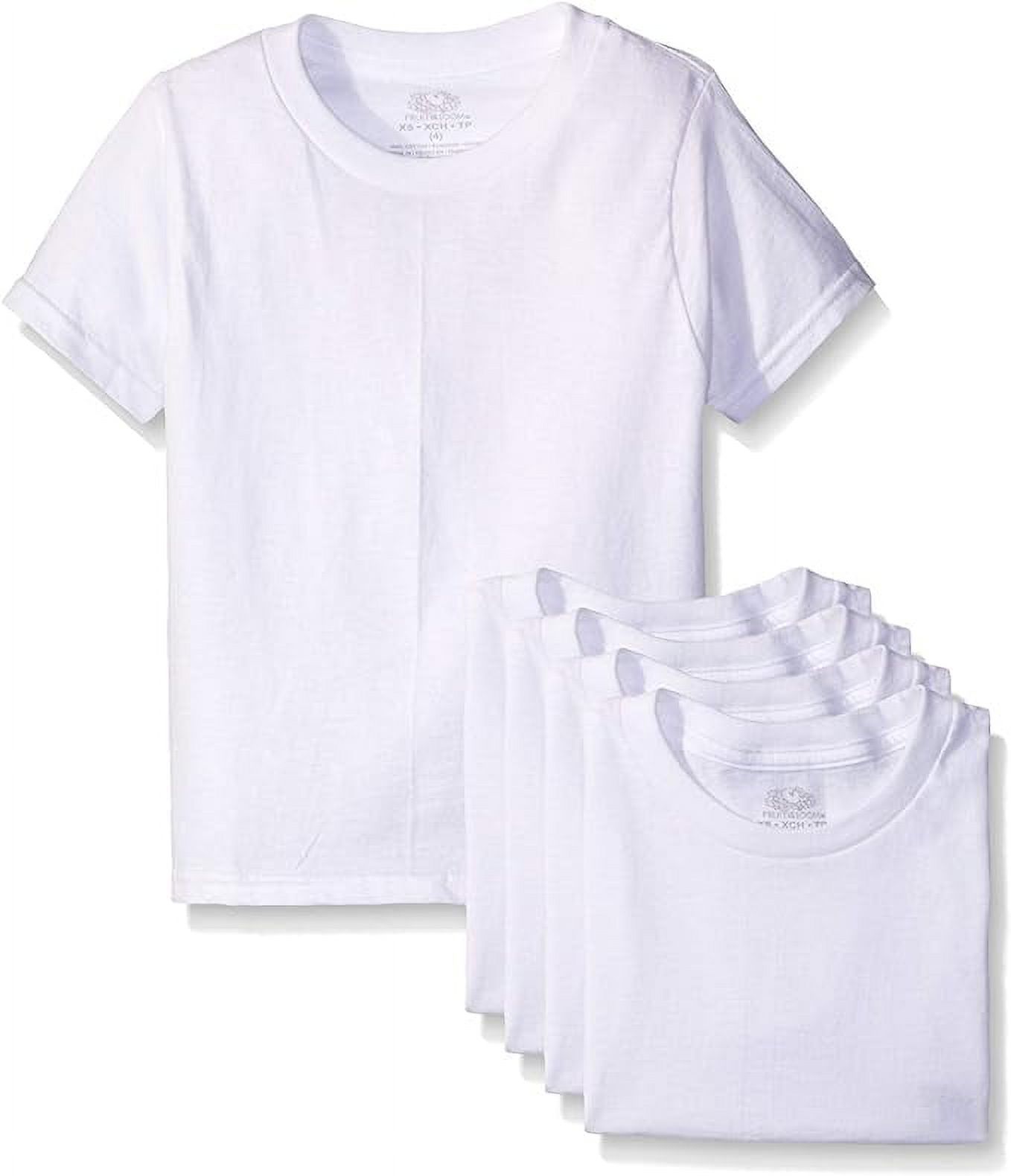 Fruit of the Loom Boys' Cotton White T Shirt (X-Large , Boys - 5 Pack - White)