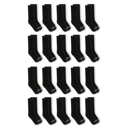 Fruit of the Loom, Boys Cushion Comfort Crews Socks, 20 Pack