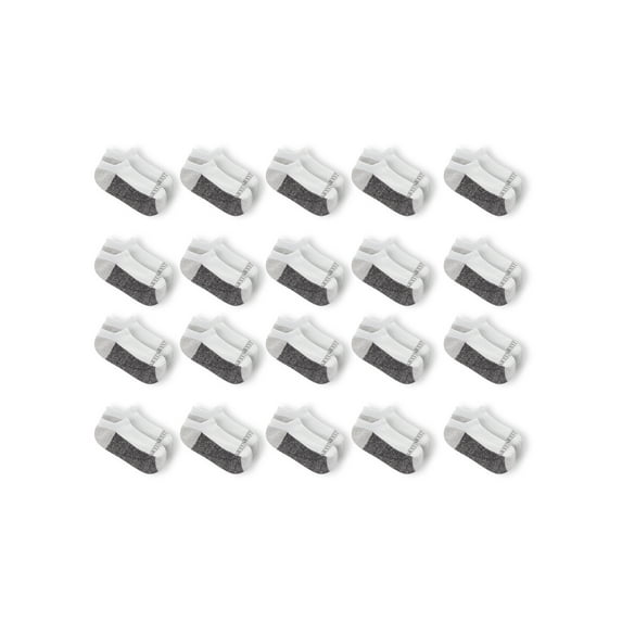 Fruit of the Loom, Boys Cushion Comfort No Show Socks, 20 Pack