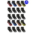thumbnail image 1 of Fruit of the Loom Boys Cushioned Ankle Socks, 20 Pack, 1 of 4