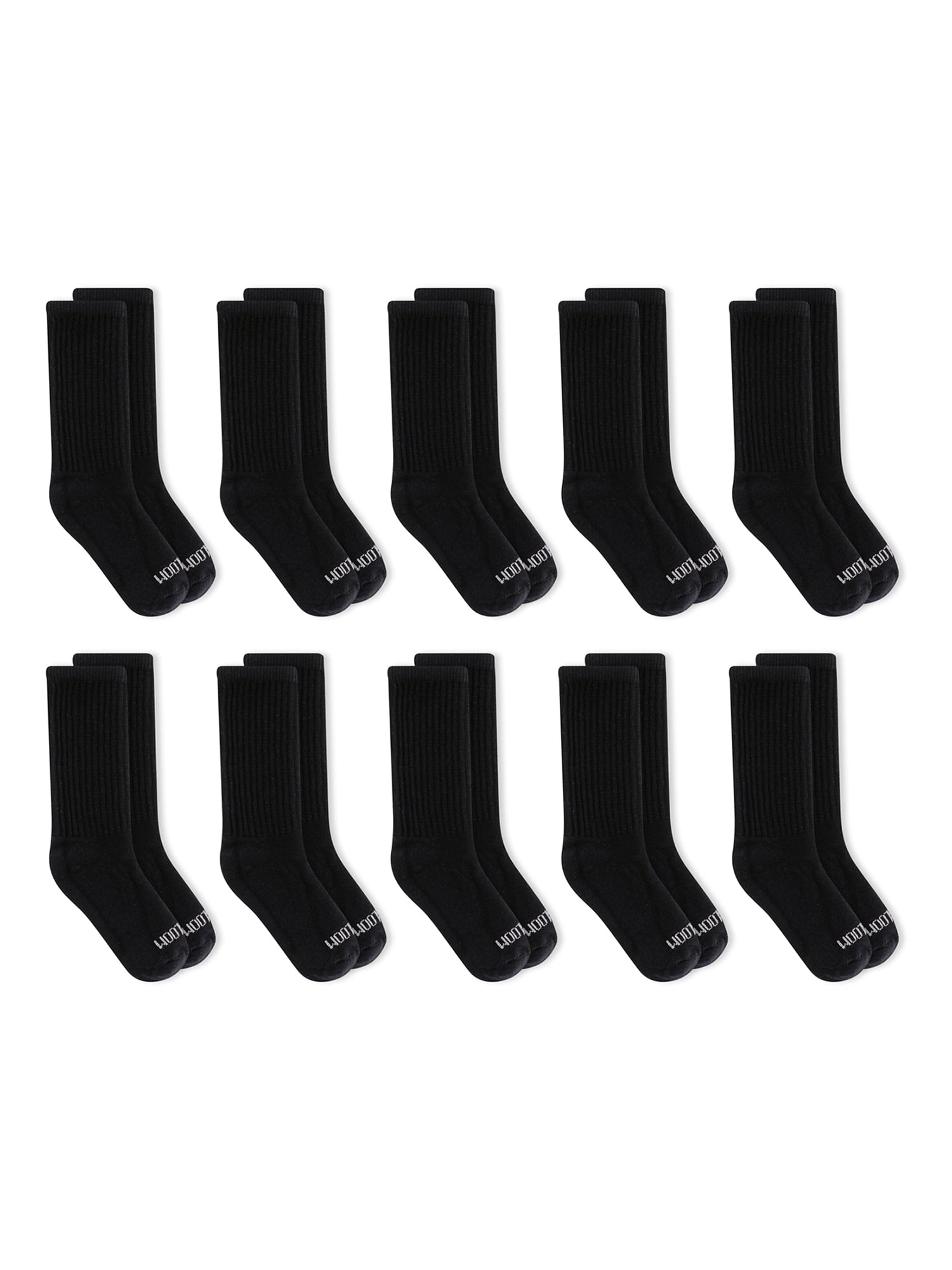 Fruit of the Loom Boys Cushioned Durable Crew Socks, Size Indicated, 10 ...