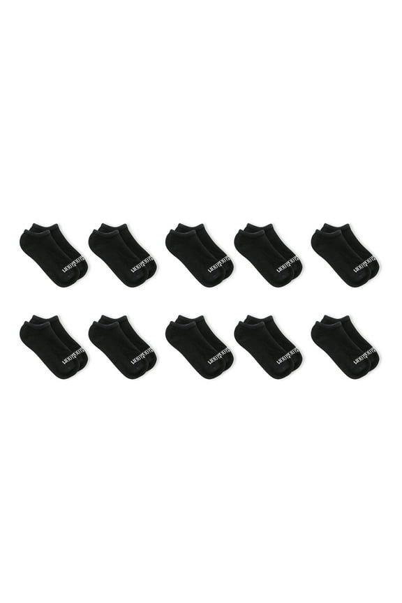 Boys Durable No Show Socks, 10 Pack