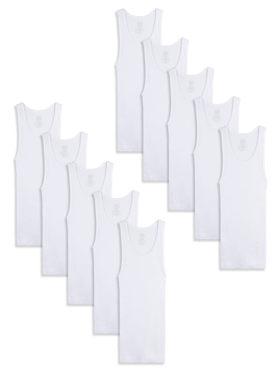 Boys' EverSoft Tank Top Undershirts, 10 Pack, Sizes XS-XL