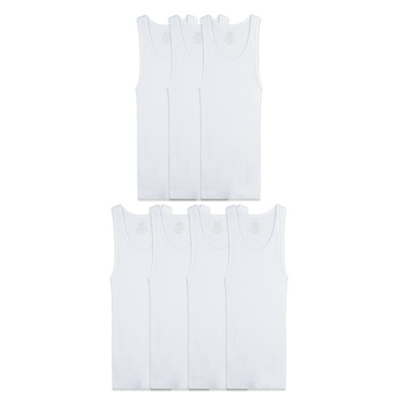 Fruit of the Loom Boys' EverSoft Tank Top Undershirts, 7 Pack, Sizes XS-XL