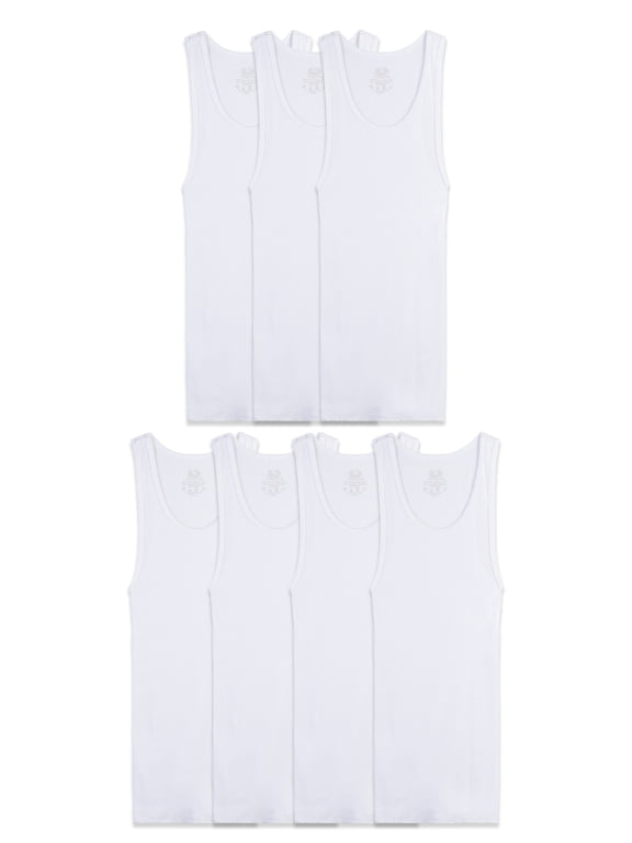 Boys' EverSoft Tank Top Undershirts, 7 Pack, Sizes XS-XL