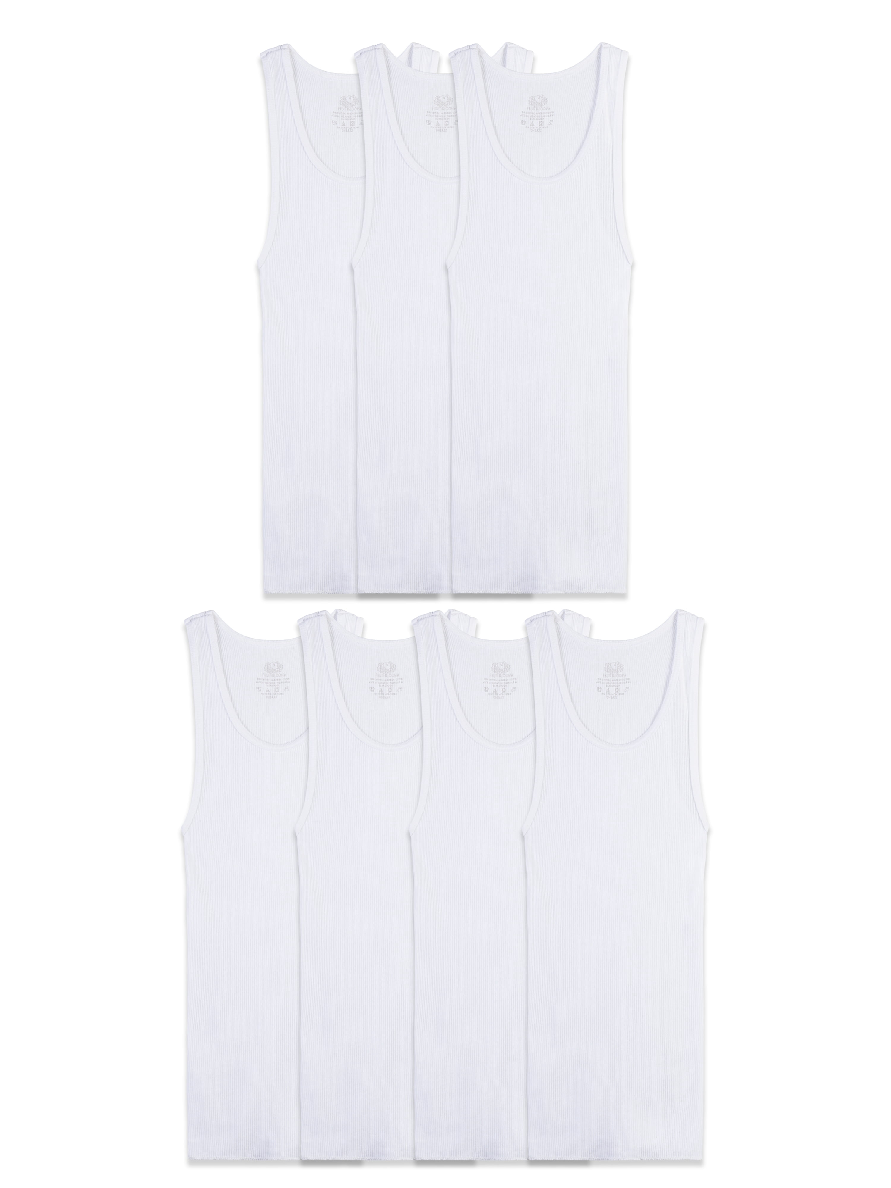 Boys' EverSoft Tank Top Undershirts, 7 Pack, Sizes XS-XL