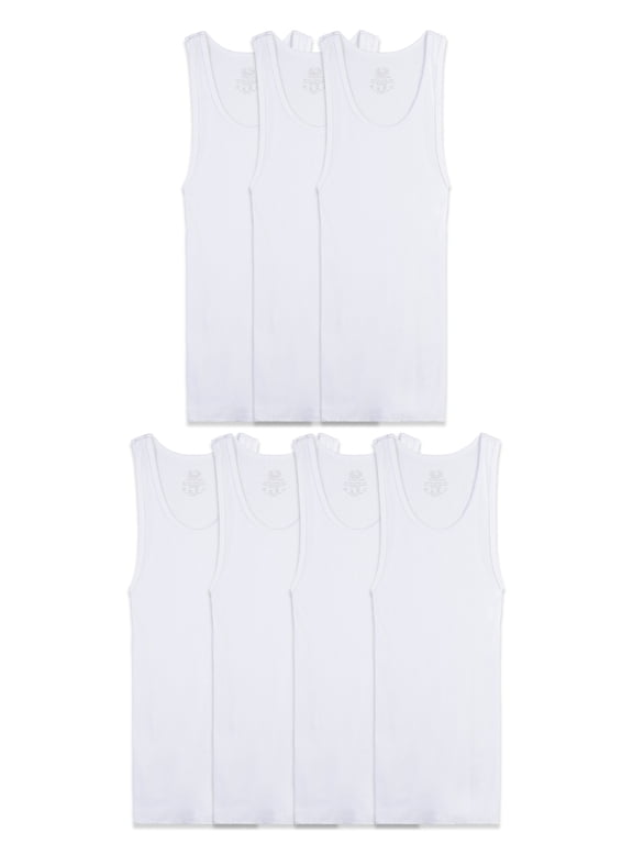 Boys' EverSoft Tank Top Undershirts, 7 Pack, Sizes XS-XL
