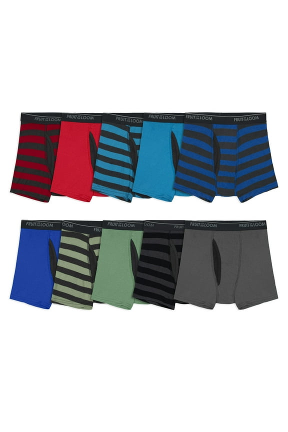 Boys' Eversoft CoolZone Boxer Briefs, 10-Pack, Sizes S-XL