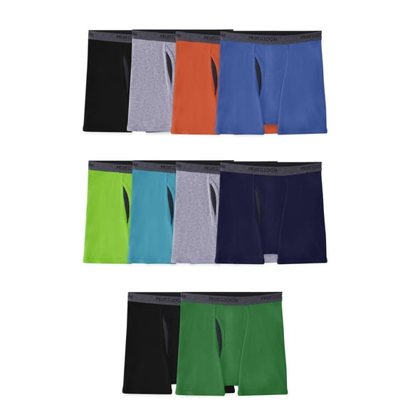 Fruit of the Loom Boys' Eversoft CoolZone Boxer Briefs, 10-Pack, Sizes S-XL