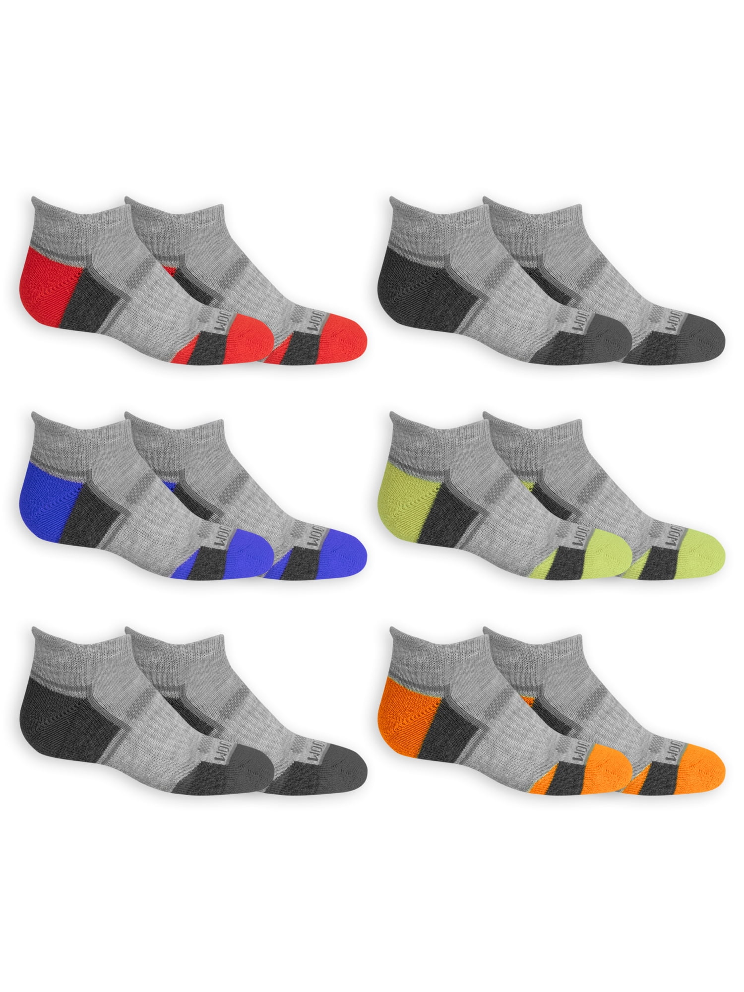Fruit of the Loom Boys Everyday Active Low Cut tab 6 Pack Socks ...