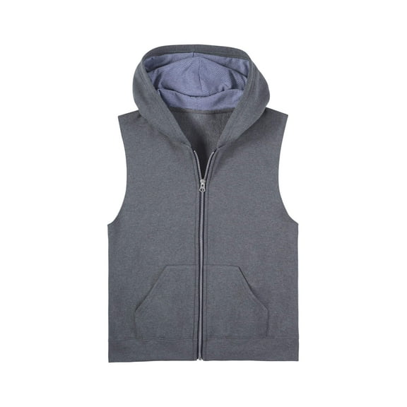 Fruit of the Loom Boys Fleece Full Zip Hooded Sleeveless Vest
