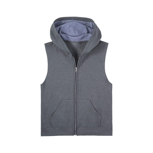 Fruit of the Loom Boys Fleece Full Zip Hooded Sleeveless Vest