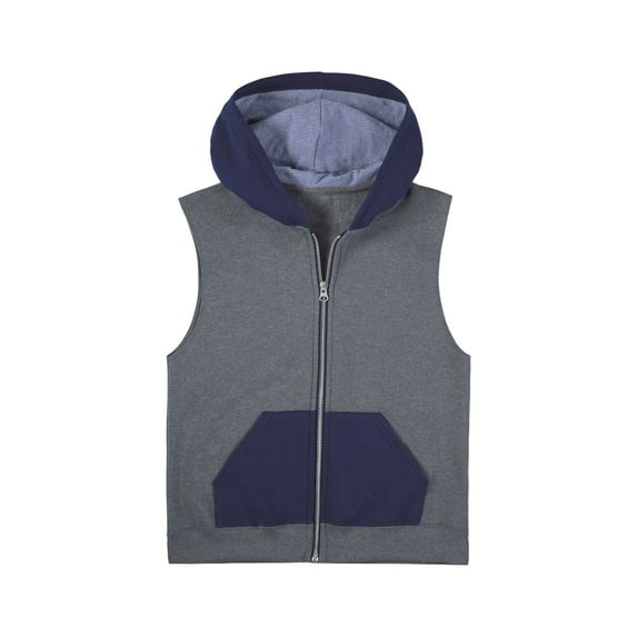 Fruit of the Loom Boys Fleece Full Zip Hooded Sleeveless Vest