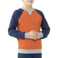 thumbnail image 1 of Fruit of the Loom Boys Fleece Raglan Crew Neck Sweatshirt, Sizes XS - 2XL, 1 of 8