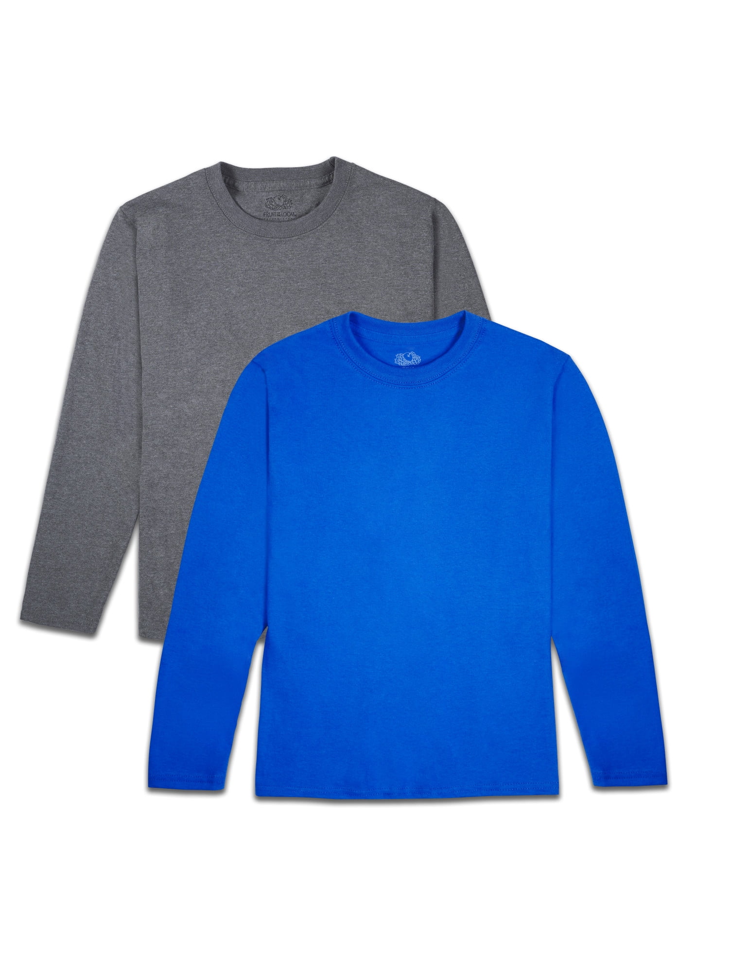 Fruit of the Loom Boys Long Sleeve TShirts, 2 Pack, Sizes XS 2XL