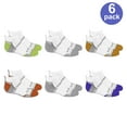 thumbnail image 1 of Fruit of the Loom Boys Moisture Wicking Active Low Cut Socks, White (6 Pack), 1 of 5