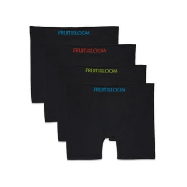 Fruit of the Loom Boys' Seamless Comfort Boxer Briefs, 4 Pack, Sizes S-XL