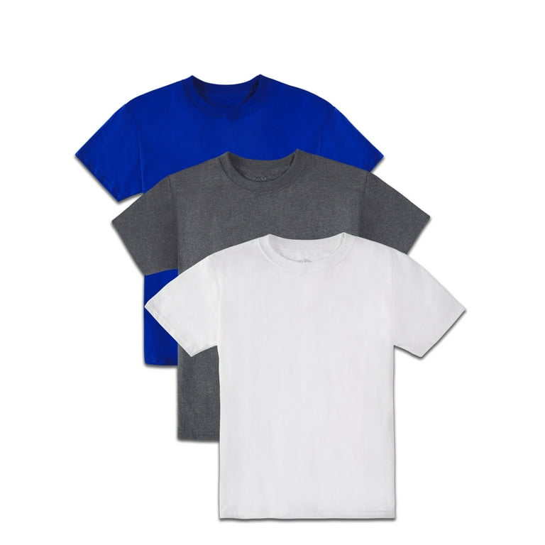 Fruit of the Loom Boys Short Sleeve Crew T-Shirts, 3 Pack, Sizes XS - 2XL Walmart.com