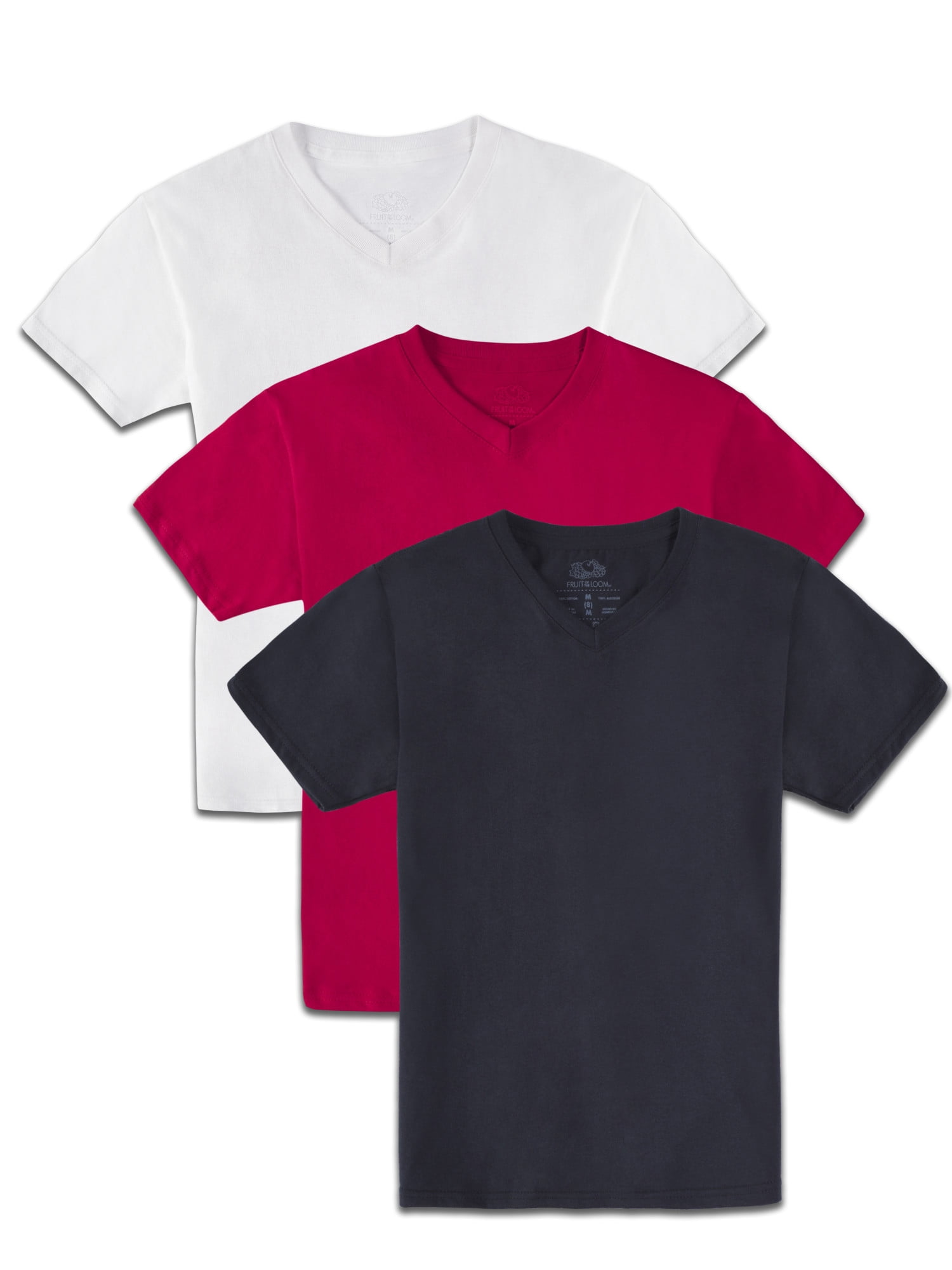 Fruit of the Loom Boys Short Sleeve V-Neck T-Shirts, 3 Pack Fruit of the Loom Boys Short Sleeve V-Neck T-Shirts, 3 Pack