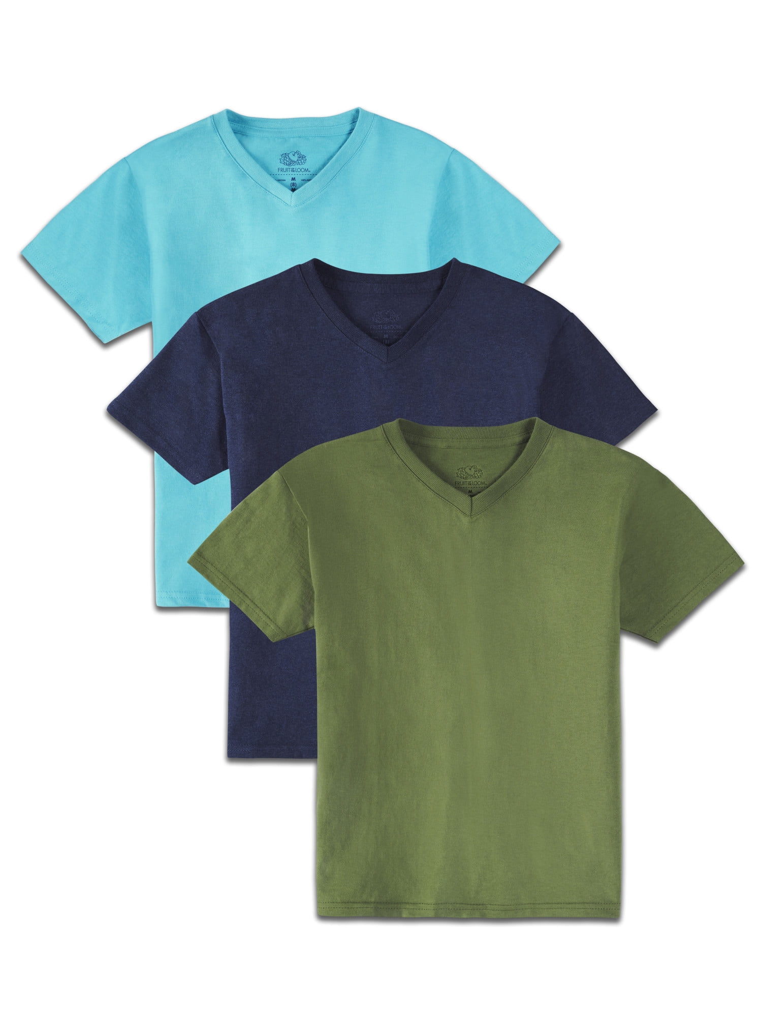 公式通販サイトセール Fruit Pack 3 T-Shirts, V-Neck Sleeve Short Boys Loom the of Clothing