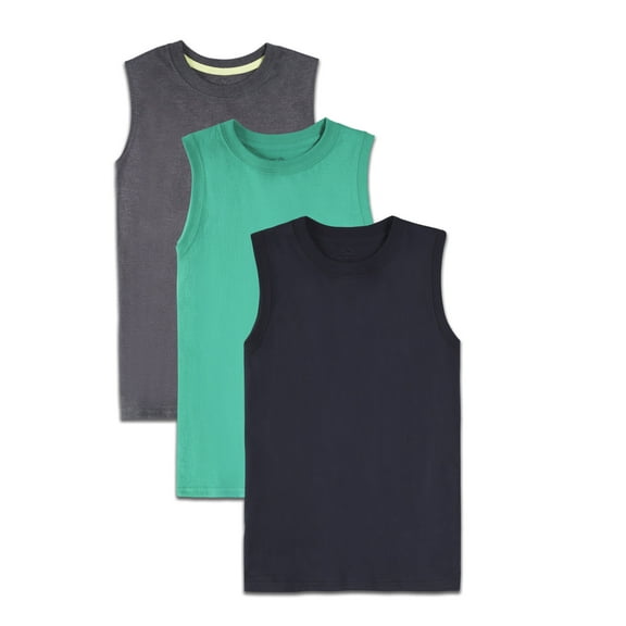 Fruit of the Loom Boys Sleeveless Muscle Shirts, 3 Pack