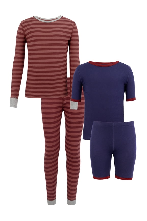 Boys Snug Fit 100% Cotton Pajama Sets, 4-Pack, Sizes 4-12