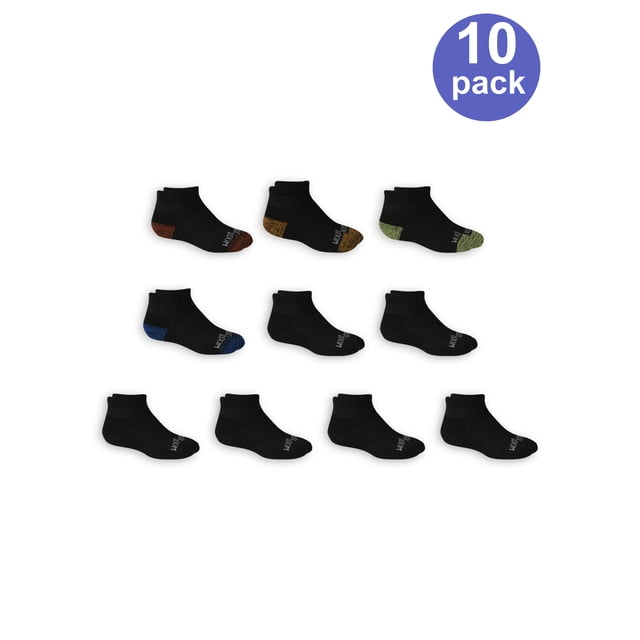 Fruit of the Loom Cushioned Boys Socks, 10 Pack, Ankle Length, Everyday ...