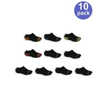 Fruit of the Loom Boys Socks, 10 Pack No Show Socks (Little Boys & Big Boys)