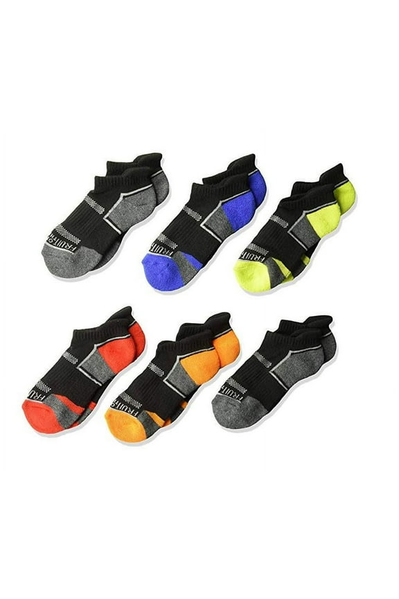 Boys Socks, 6 Pack Low Cut Active Everyday Cushioned (Little Boys & Big Boys)