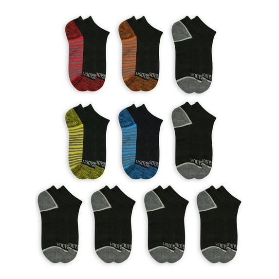 Fruit of the Loom Boys Socks, No Show Zone Cushion 10 Pack Sizes S - L
