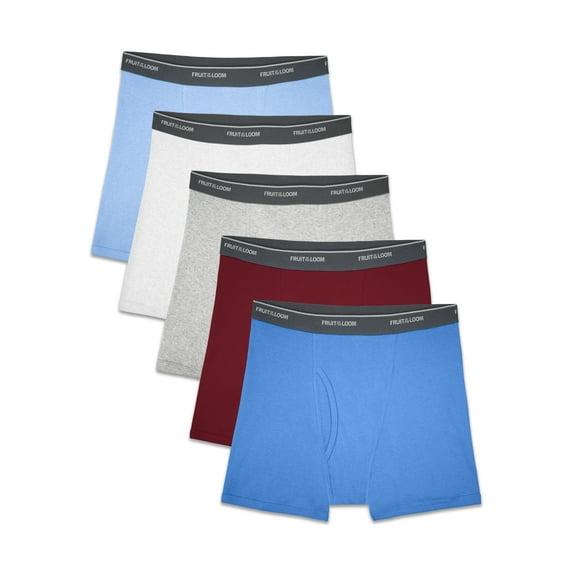 Fruit of the Loom Boys Tagfree Underwear Boxer Briefs, 5 Pack (Little Boys & Big Boys)