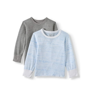 Fruit of the Loom, Boys Undershirts, 2 Pack Super Soft Mini Waffle Baselayer Thermal Tops Sizes 4/5 - 14/16
