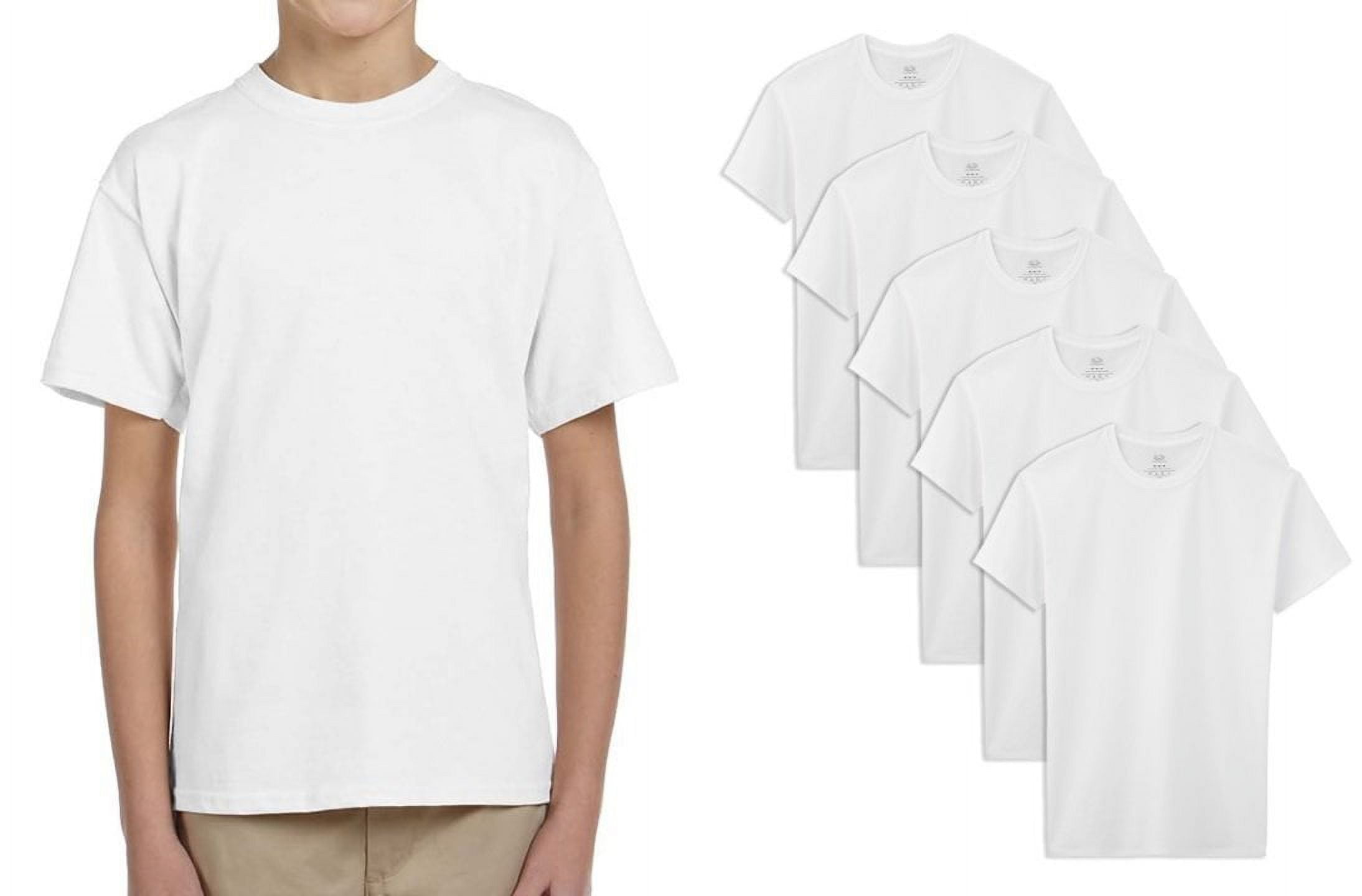  Fruit of the Loom Big Boys' White Crew Tee , White, X-Small  (Pack of 3): Clothing, Shoes & Jewelry