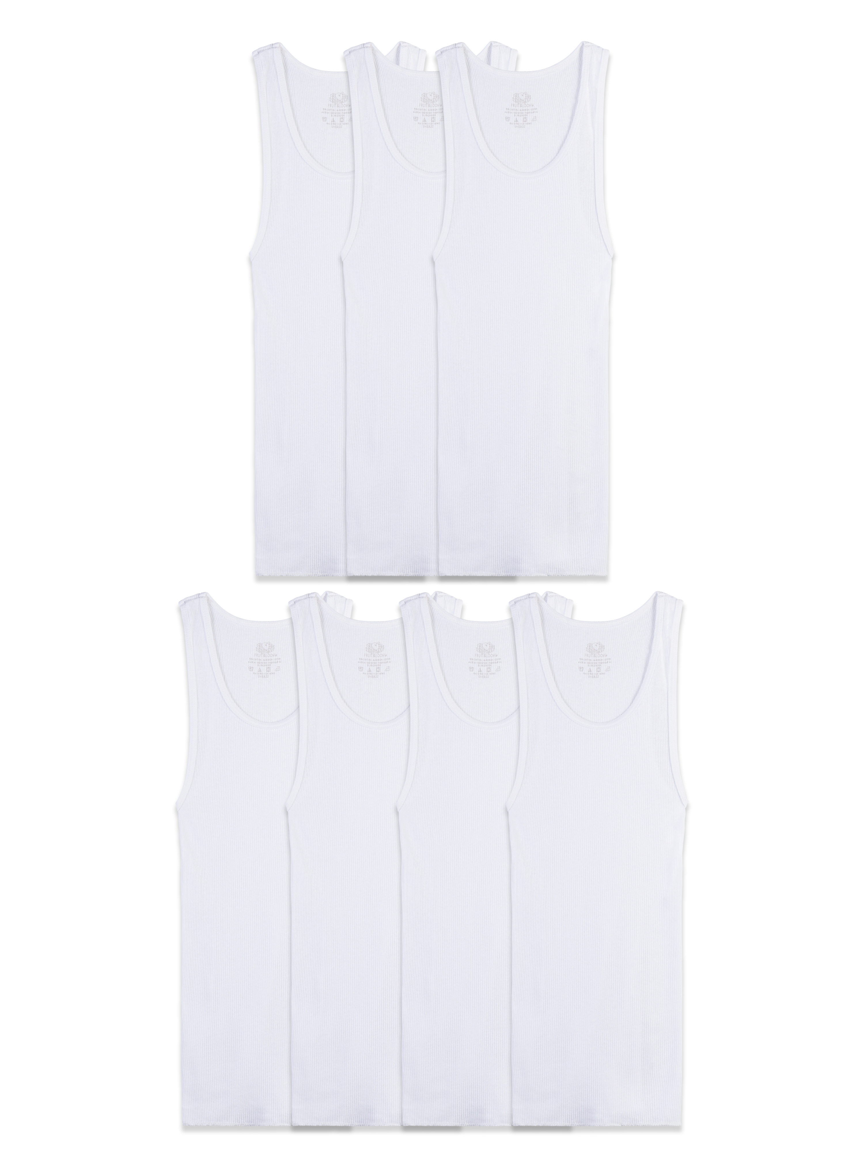 Fruit of the Loom Boys Undershirts, Super Value White Tank, 7 Pack (Little Boys & Big Boys) - image 1 of 4