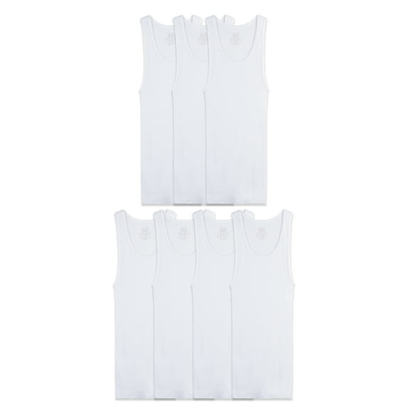 Fruit of the Loom Boys Undershirts, Super Value White Tank, 7 Pack (Little Boys & Big Boys)