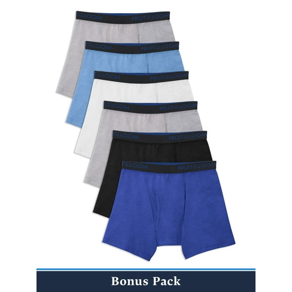 Fruit of the Loom Boys Underwear, 5 1 Bonus Pack Breathable Cotton Boxer Briefs (Little Boys & Big Boys)