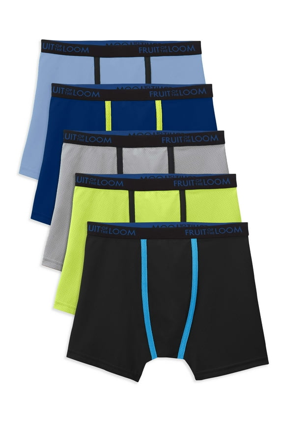 Boys' Underwear, 5 Pack Breathable Lightweight Boxer Briefs Sizes 6/8 - 18/20