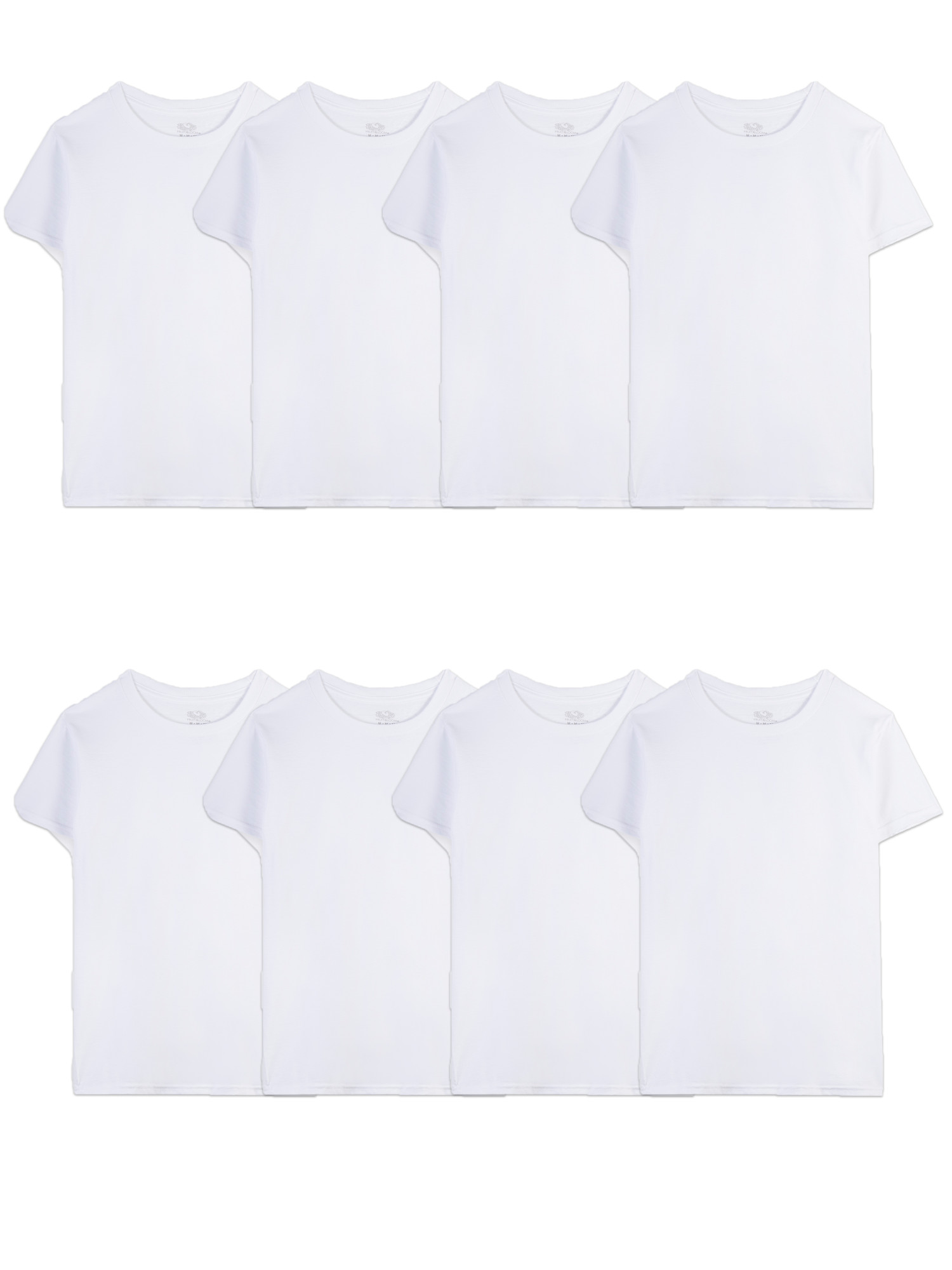 Fruit of the Loom Boys' White Crew Undershirts, 5+3 Bonus Pack - image 1 of 8