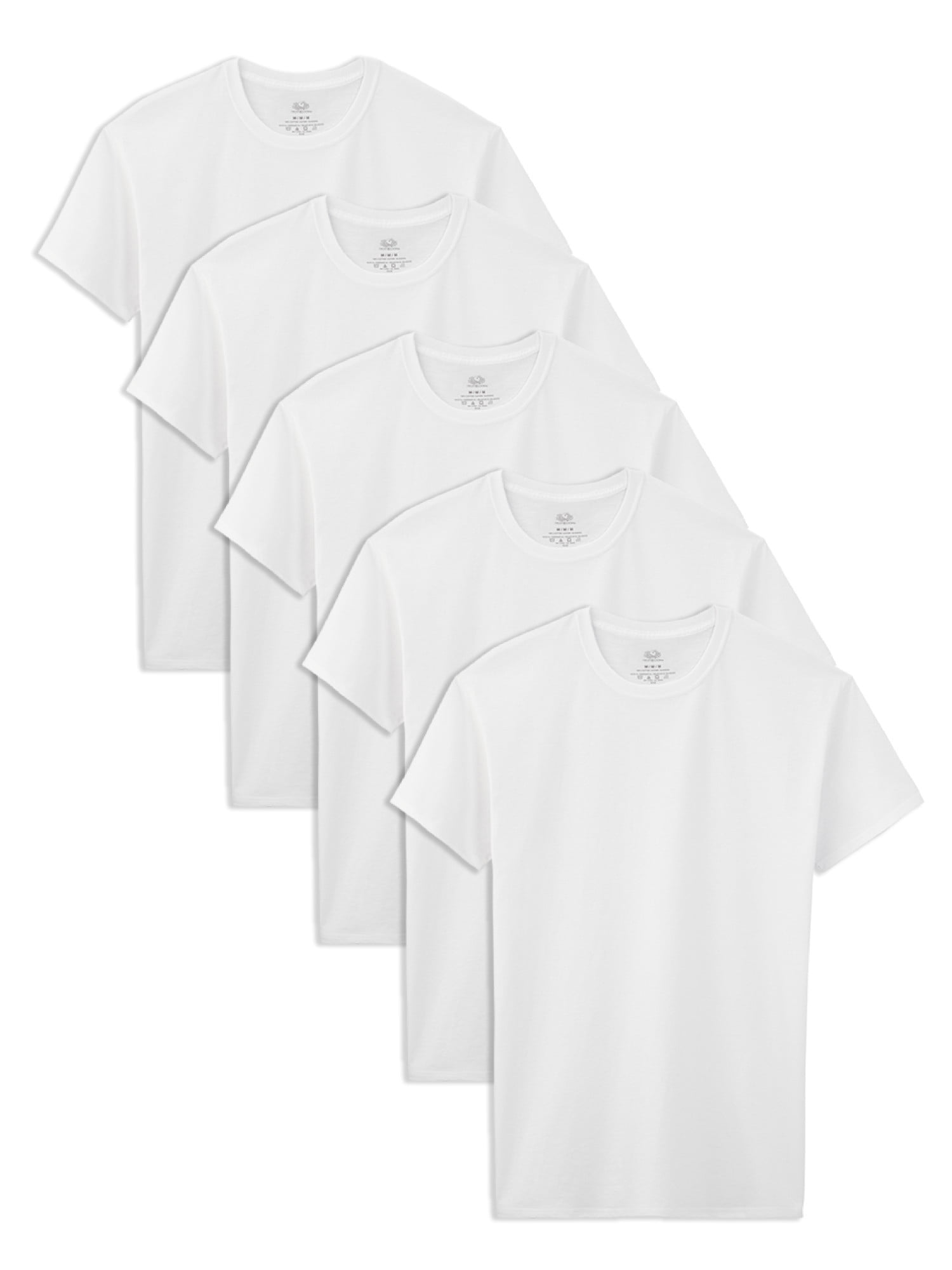 Fruit of the Loom Boys' White Crew Undershirts, 5 Pack