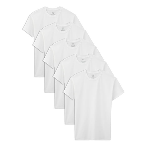 Fruit of the Loom Boys' White Crew Undershirts, 5 Pack