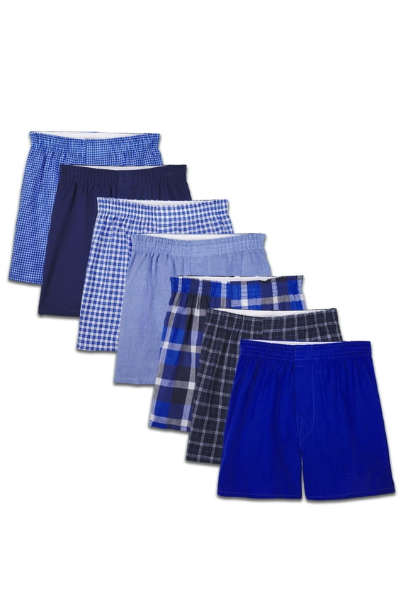 Boys' Woven Boxers, 7 Pack, Sizes S-XL