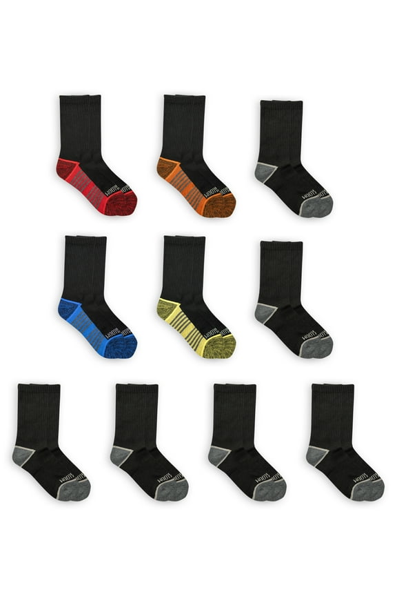 Boys Zone Cushion Crew Socks 10 Pack