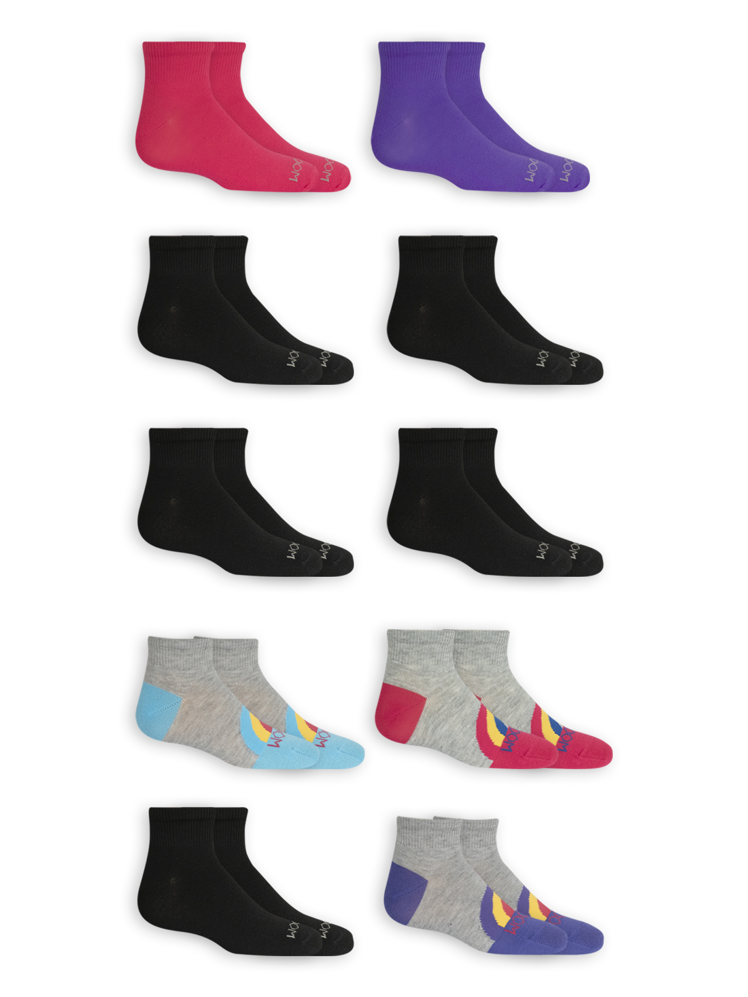 Fruit of the Loom Casual Socks (Big Girls or Little Girls), 10 Pack - image 1 of 4