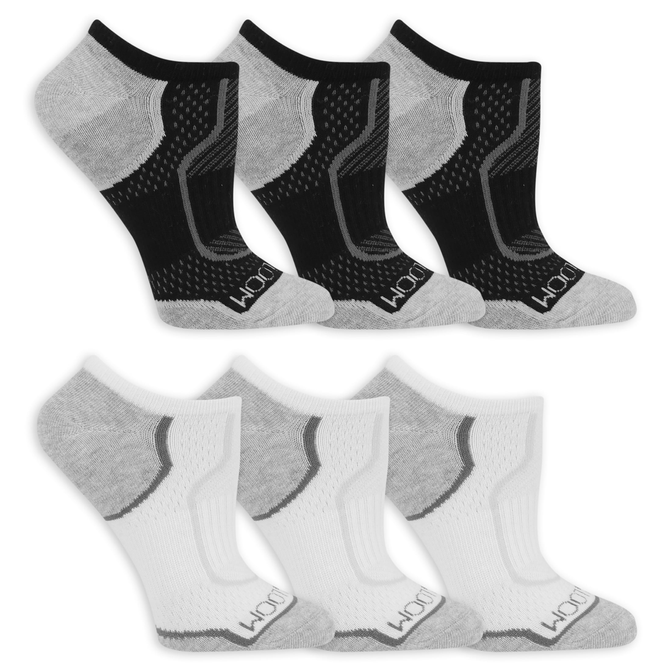 Fruit of the Loom Cool Zone Women's Socks Black Sizes 8-12 6-Pack