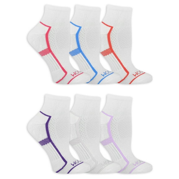 Fruit of the Loom CoolZone Ankle Socks for Women, White, Sizes 4-10 (6-Pack)