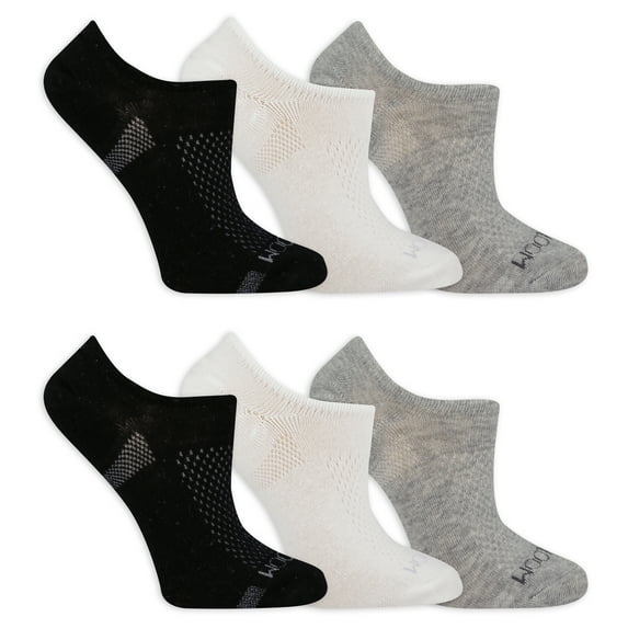 Fruit of the Loom CoolZone Hidden Liner Socks for Women, Sizes 4-10 (6-Pack)