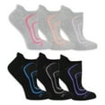 thumbnail image 1 of Fruit of the Loom Coolzone No-Show Tab Socks for Women, Black & Gray, Sizes 4-10 (6-Pack), 1 of 5