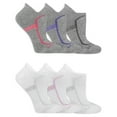 thumbnail image 1 of Fruit of the Loom Coolzone No-Show Tab Socks for Women, Grey & White, Sizes 8-12 (6-Pack), 1 of 4